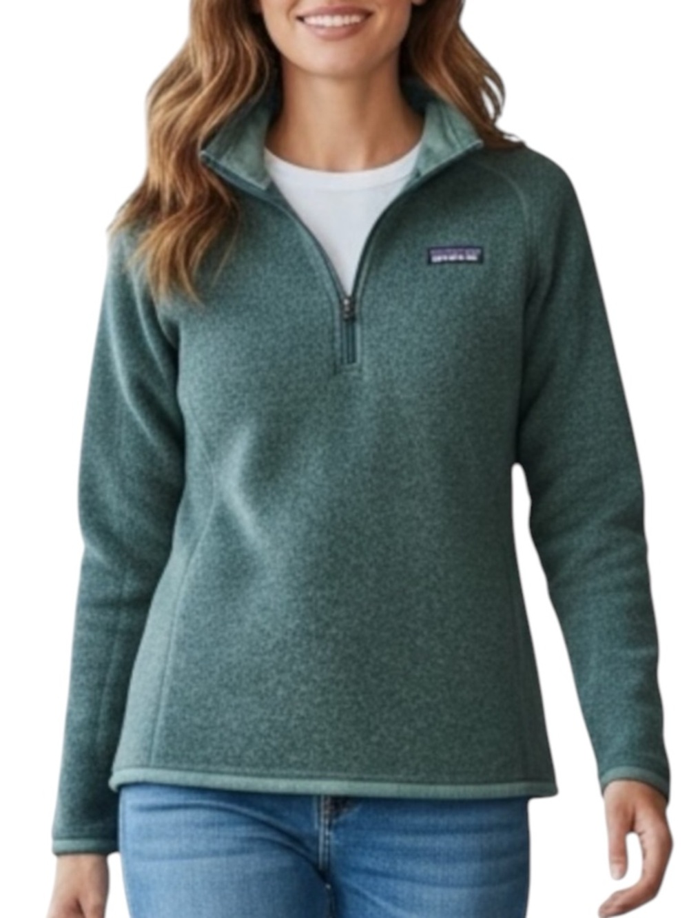 PATAGONIA Better Sweater 1/4 Zip Green Pullover Size XS